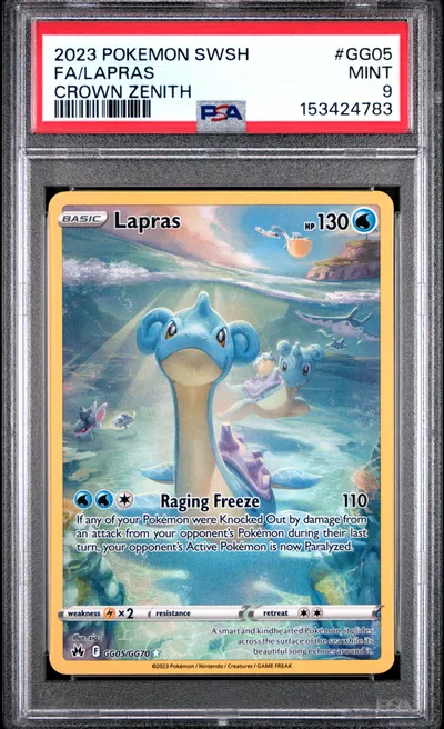 2023 #GG05 Full Art/Lapras PSA 9